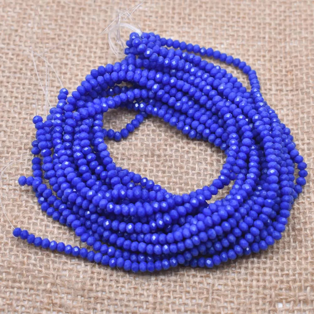 Yanqi 2 3 4mm Rondell Austria Faceted Crystal Beads Round Glass Beads Loose Spacer Beads for Jewelry Making DIY Pi-Mart