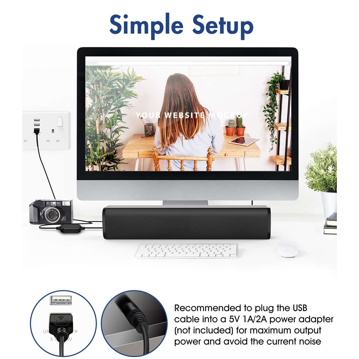 Desktop PC Portable Sound Bar Speaker