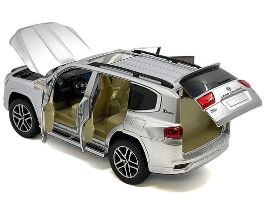 Toyota Land Cruiser Silver Metallic with Sun Roof 1/24 Diecast Model Car LuxuryLifeWay Online Store