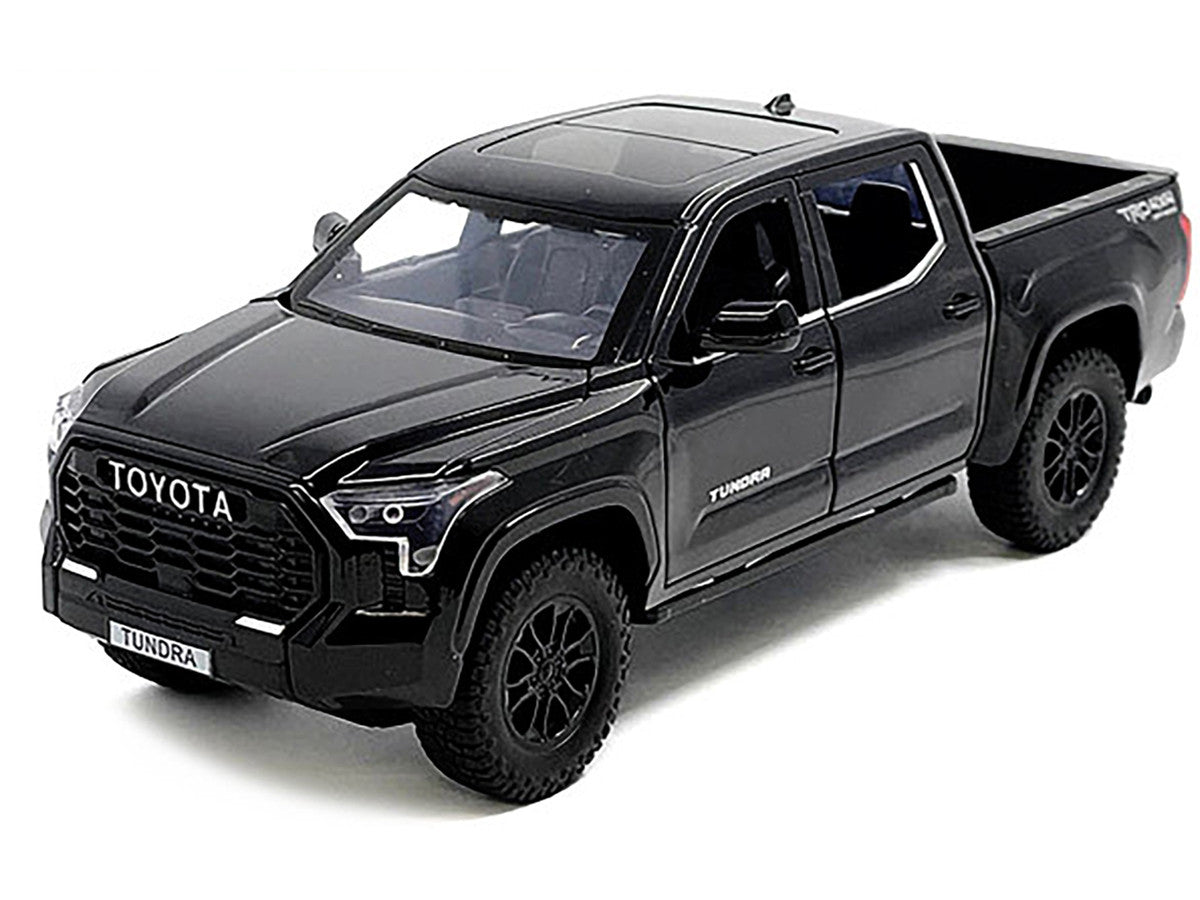 2023 Toyota Tundra TRD 4x4 Pickup Truck Black with Sunroof and Wheel Rack 1/24 Diecast Model Car LuxuryLifeWay Online Store