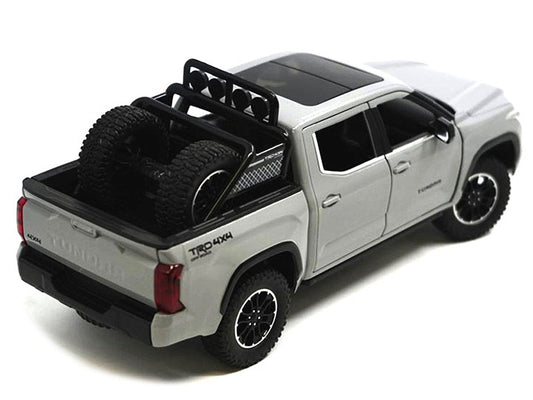 2023 Toyota Tundra TRD 4x4 Pickup Truck Cement Gray with Sunroof and Wheel Rack 1/24 Diecast Model Car LuxuryLifeWay Online Store