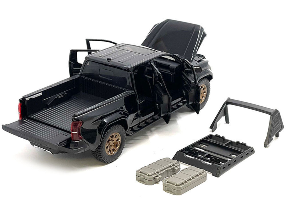 2024 Toyota Tacoma Trailhunter Edition Pickup Truck Black 1/24 Diecast Model Car LuxuryLifeWay Online Store