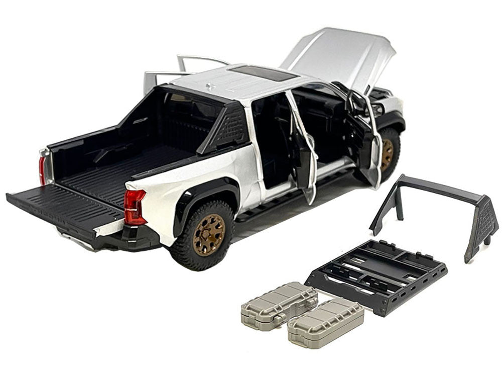 2024 Toyota Tacoma Trailhunter Edition Pickup Truck Silver Metallic 1/24 Diecast Model Car LuxuryLifeWay Online Store