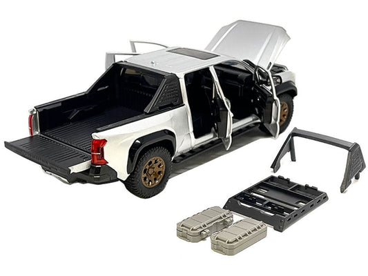 2024 Toyota Tacoma Trailhunter Edition Pickup Truck Silver Metallic 1/24 Diecast Model Car LuxuryLifeWay Online Store