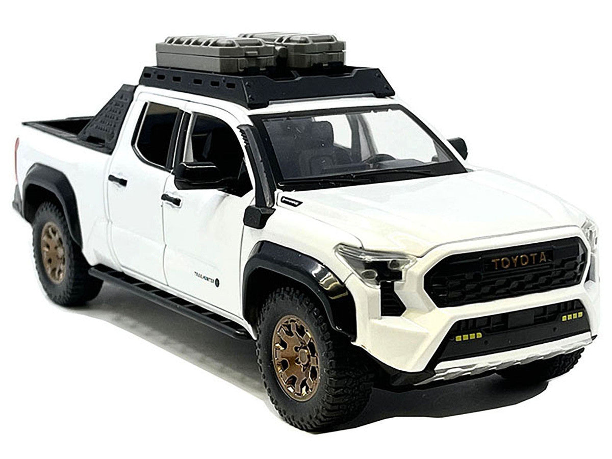 2024 Toyota Tacoma Trailhunter Edition Pickup Truck White Metallic 1/24 Diecast Model Car LuxuryLifeWay Online Store