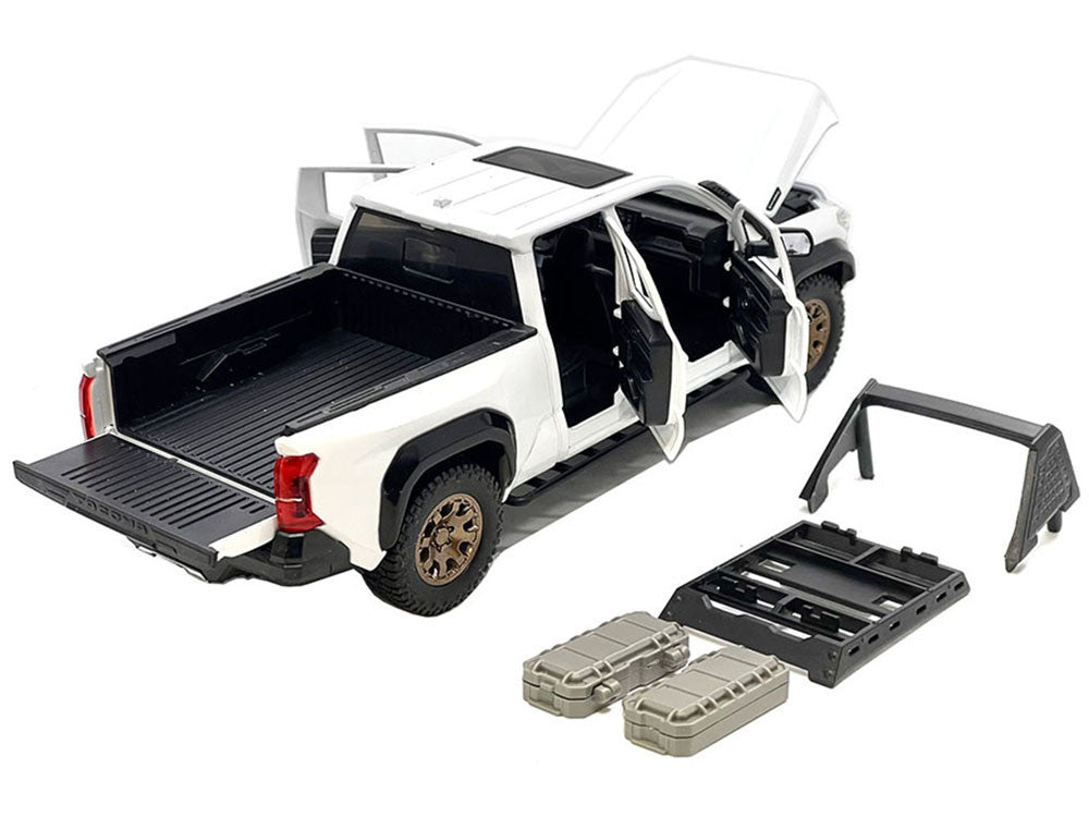 2024 Toyota Tacoma Trailhunter Edition Pickup Truck White Metallic 1/24 Diecast Model Car LuxuryLifeWay Online Store