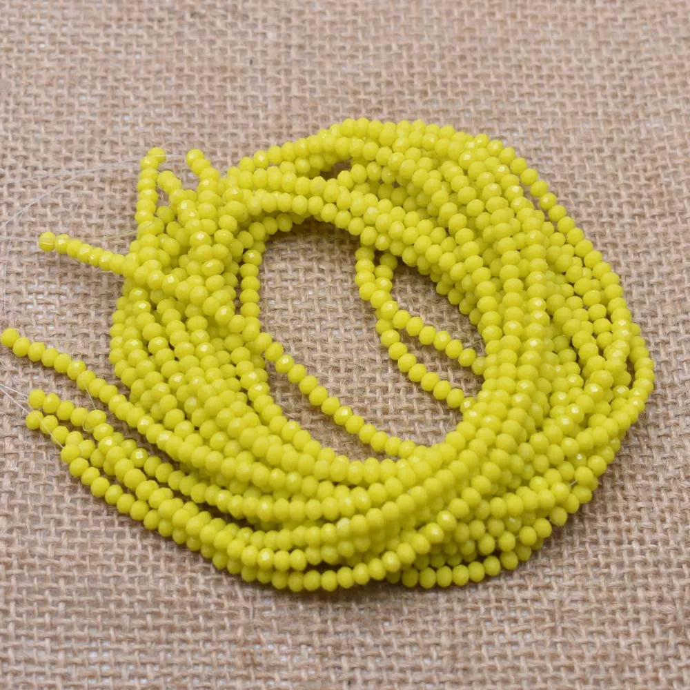 Yanqi 2 3 4mm Rondell Austria Faceted Crystal Beads Round Glass Beads Loose Spacer Beads for Jewelry Making DIY Pi-Mart