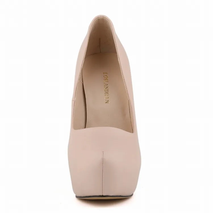 2026 Women Pumps Sexy Round Toes High Heels Fashion Super 14cm Platform Casual Thin Womens Party Red Wedding Shoes Large Size Pi-Mart