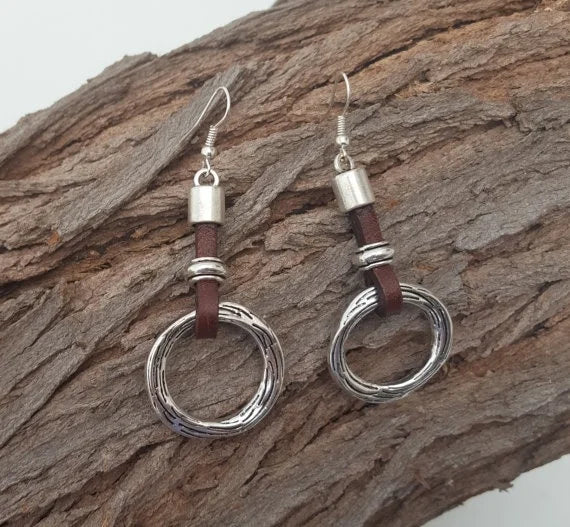 Leather Earrings  Metal Earrings Drop Earrings 2020 Pi-Mart