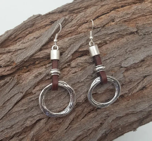 Leather Earrings  Metal Earrings Drop Earrings 2020 Pi-Mart