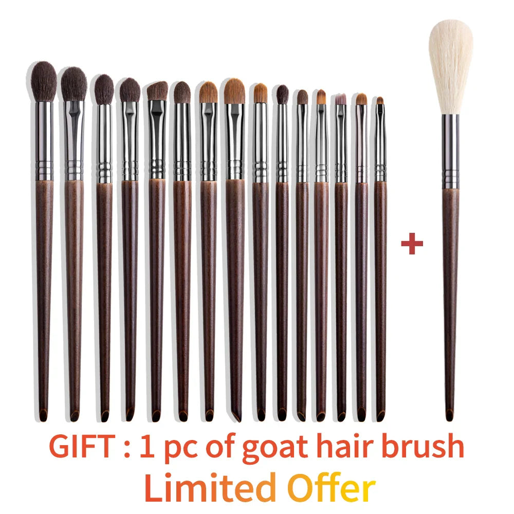 OVW Natural Goat Hair Makeup Brushes Set Professional Kit brocha maquillaje pedzle do makijazu blending smudging brush shader Tri Light Beauty