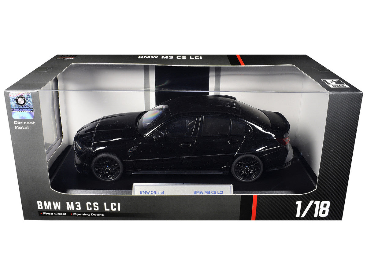 BMW M3 CS LCI Black Metallic with Matt Black Top 1/18 Diecast Model Car by Heimanba LuxuryLifeWay Online Store
