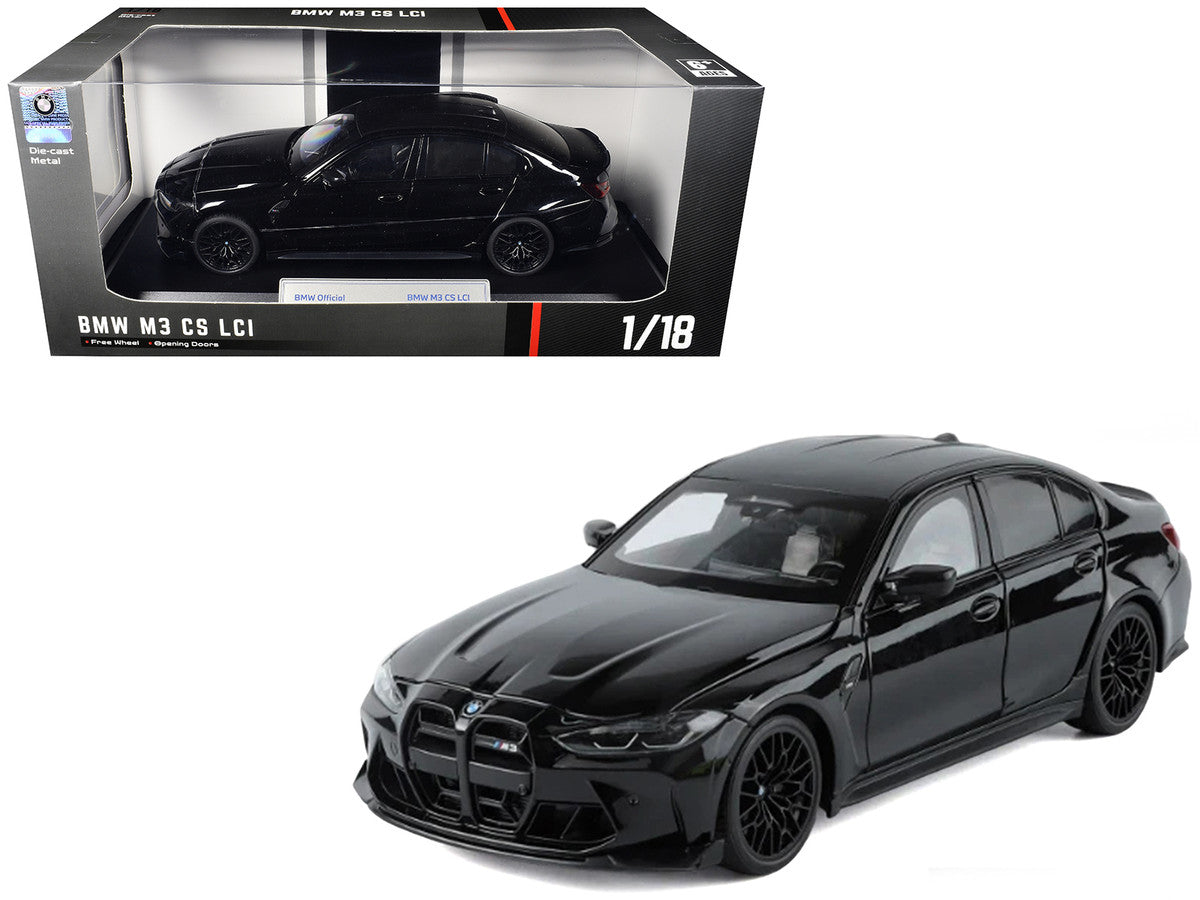 BMW M3 CS LCI Black Metallic with Matt Black Top 1/18 Diecast Model Car by Heimanba LuxuryLifeWay Online Store