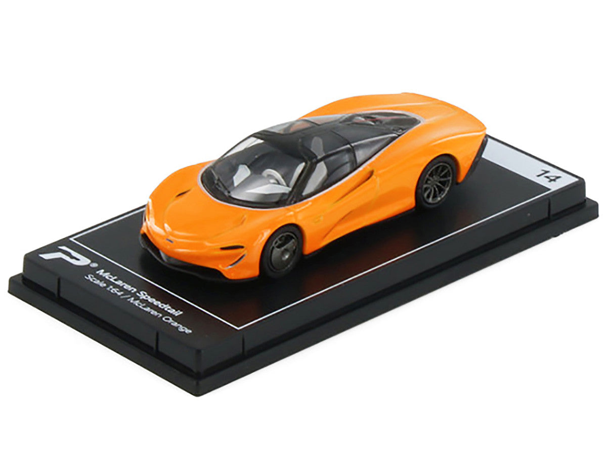 McLaren Speedtail McLaren Orange with Black Top "Hypercar League Collection" 1/64 Diecast Model Car by PosterCars LuxuryLifeWay Online Store