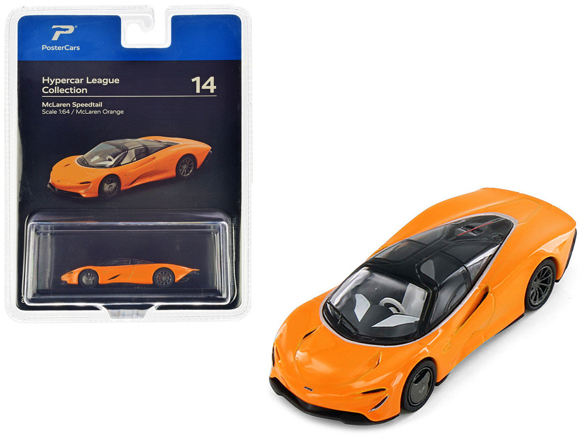 McLaren Speedtail McLaren Orange with Black Top "Hypercar League Collection" 1/64 Diecast Model Car by PosterCars LuxuryLifeWay Online Store