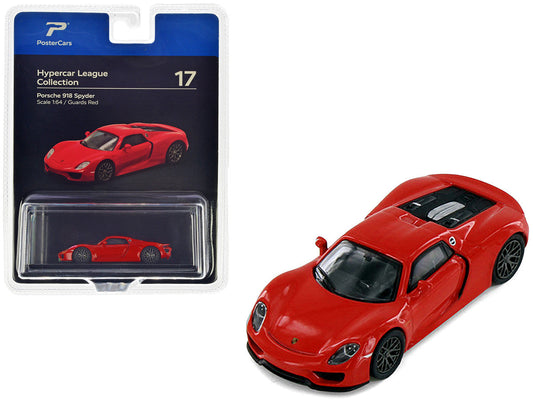 Porsche 918 Spyder Guards Red "Hypercar League Collection" 1/64 Diecast Model Car by PosterCars LuxuryLifeWay Online Store