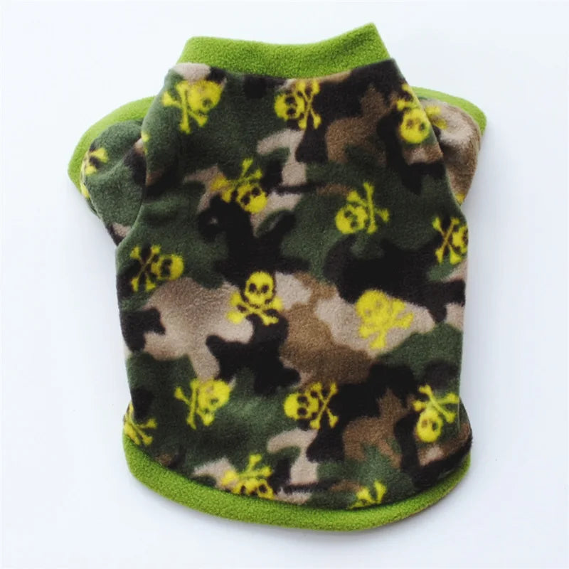Chihuahua Clothes Cute Printed Small Dog Clothes French Bulldog Dogs Clothes Pets Warm Fleece Dog Winter Coat Puppy Dog Costume Pi-Mart