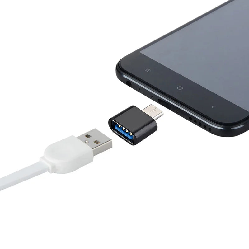 1/5 PCS New Universal Type-C to USB 2.0 OTG Adapter Connector for Mobile Phone USB2.0 Type C OTG Cable Adapter Pi-Mart