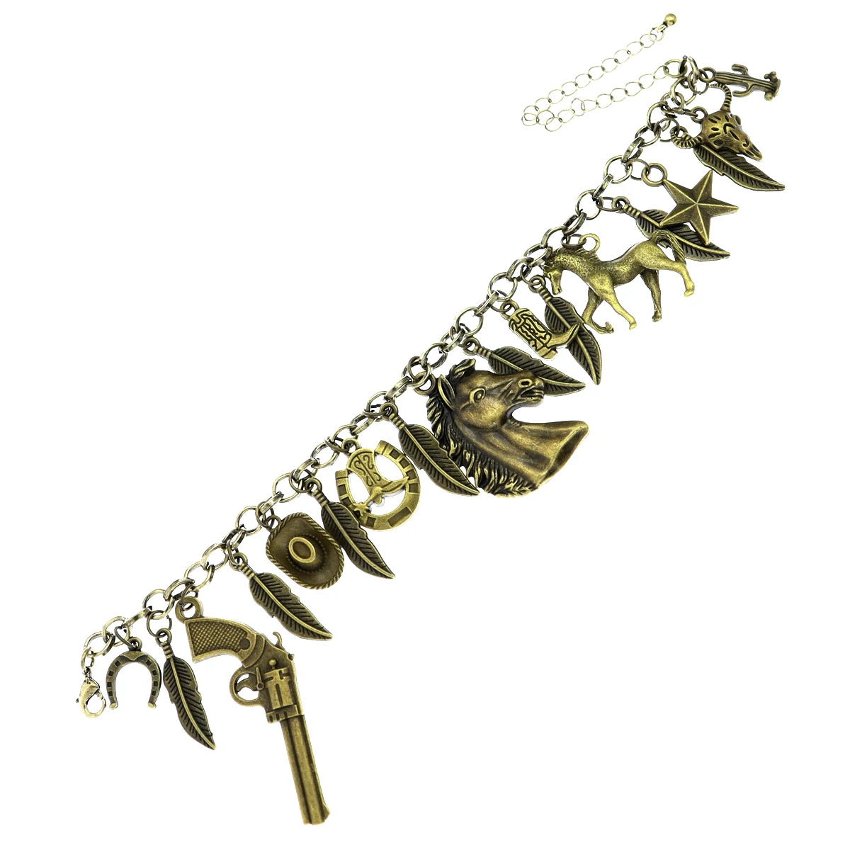 Clearance_Cat Pendant Charm Chain Link Bracelets For Women Cowgirl Cuff Bangles Fashion Jewelry Egyptian Bastet Pulseira Accesso Pi-Mart