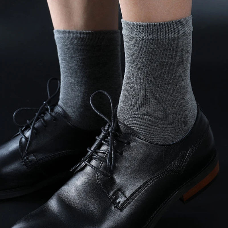 HSS 5/10 Pairs Men's Cotton Blend Socks Black Business Men Socks Soft Breathable Summer Winter for Male Socks Plus Size (6.5-14) Pi-Mart