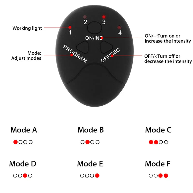 Electric Muscle Stimulator EMS Wireless Buttocks Hip Trainer Abdominal ABS Stimulator Fitness Body Slimming Massager Tri Light Beauty