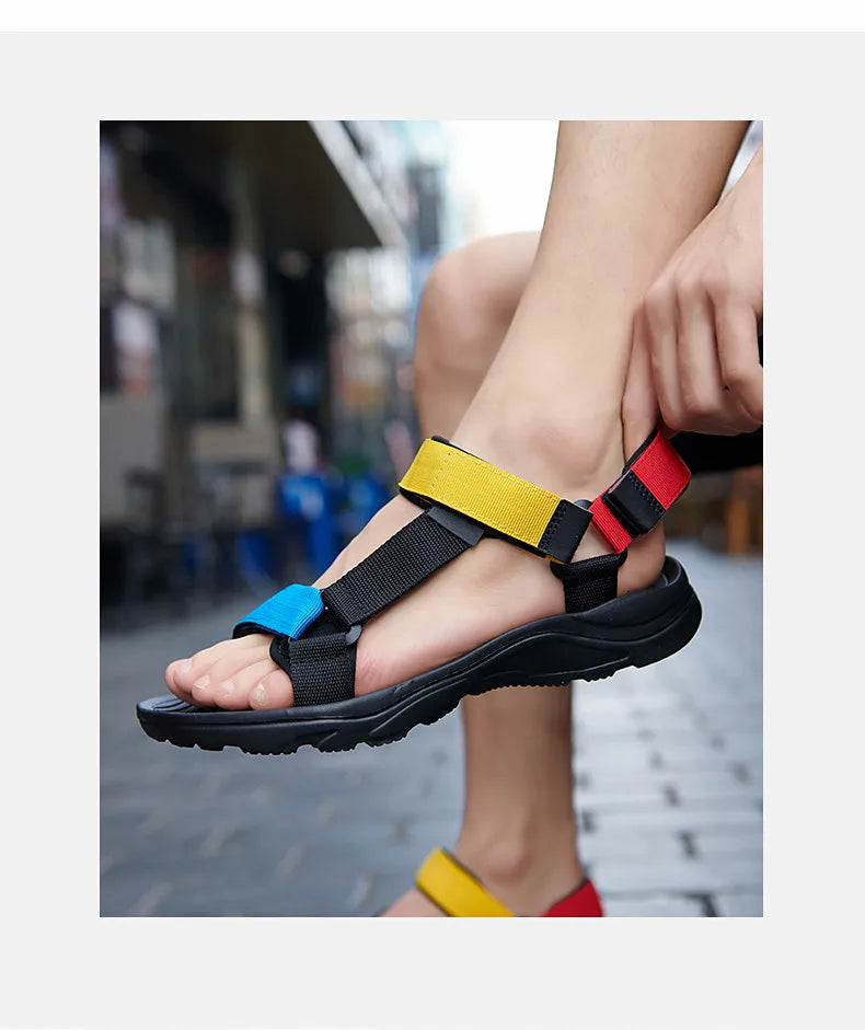 2026 New Men Sandals Non-slip Summer Flip Flops High Quality Outdoor Beach Slippers Casual Shoes Cheap Men's shoes Water Shoes Pi-Mart