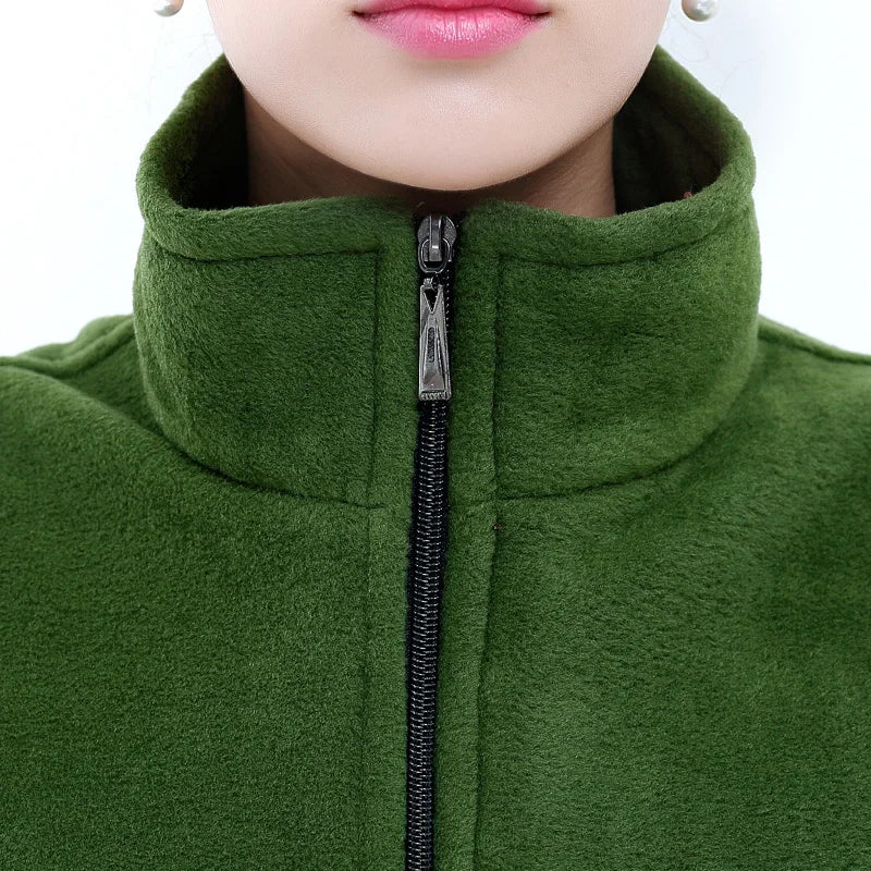 plus Size Women's Polar Fleece Vest Sleeveless Large Zipper Jacket Autumn Fashion Leisure Gilet for Women LadyShow.Store