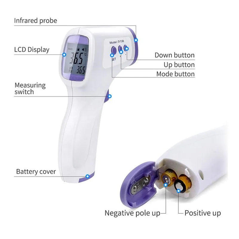 Baby Thermometer Infrared Digital LCD Body Measurement Forehead Ear Non-Contact Adult Fever IR Kids Termometro Tri Light Beauty