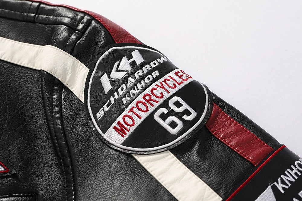 Mens Vintage Motorcycle Jacket 2024 Men Fashion New Biker Leather Jacket Male Embroidery Bomber Coat Winter Fleece Pu Overcoat Pi-Mart