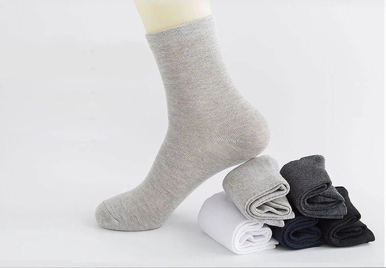 HSS 5/10 Pairs Men's Cotton Blend Socks Black Business Men Socks Soft Breathable Summer Winter for Male Socks Plus Size (6.5-14) Pi-Mart