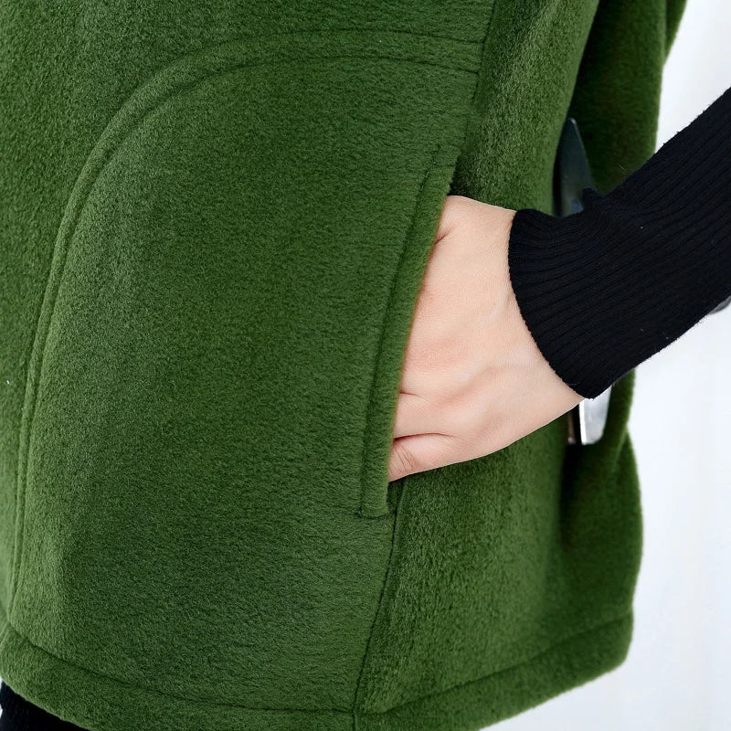 plus Size Women's Polar Fleece Vest Sleeveless Large Zipper Jacket Autumn Fashion Leisure Gilet for Women LadyShow.Store