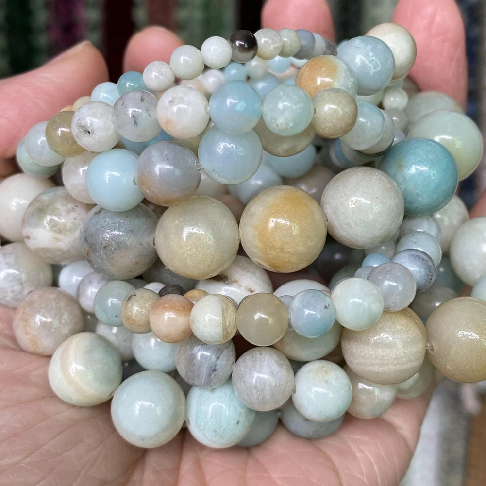 Natural Stone Beads 4 6 8 10mm Tiger Eye Lava Amazonite Turquoises Agates Jaspers Beads For Jewelry Making DIY Bracelet Necklace Pi-Mart