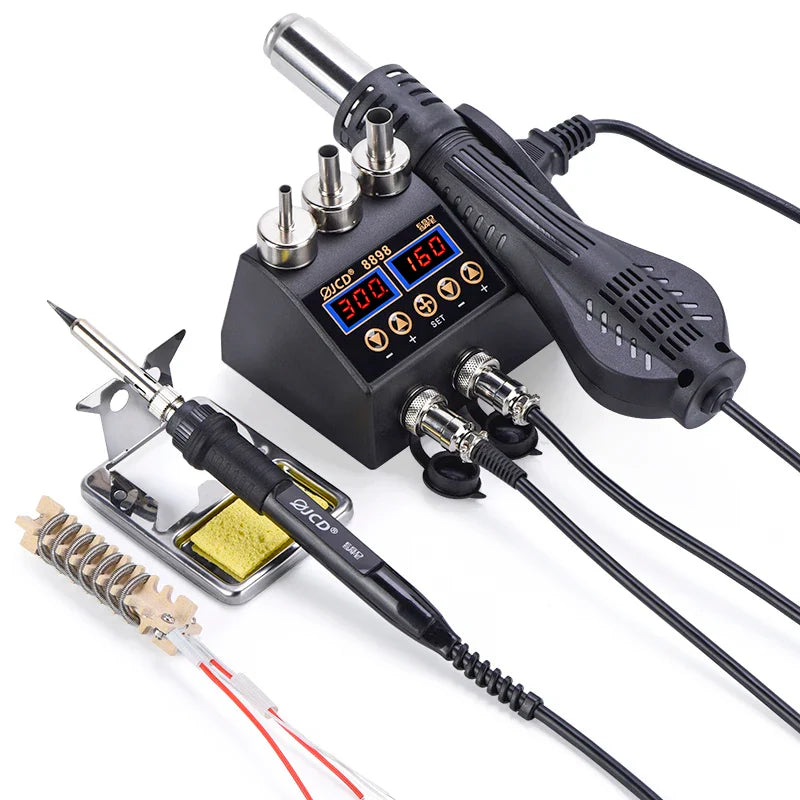 2 in 1 750W Soldering Station LCD Digital display welding rework station for cell-phone BGA SMD PCB IC Repair solder tools 8898 LadyShow.Store