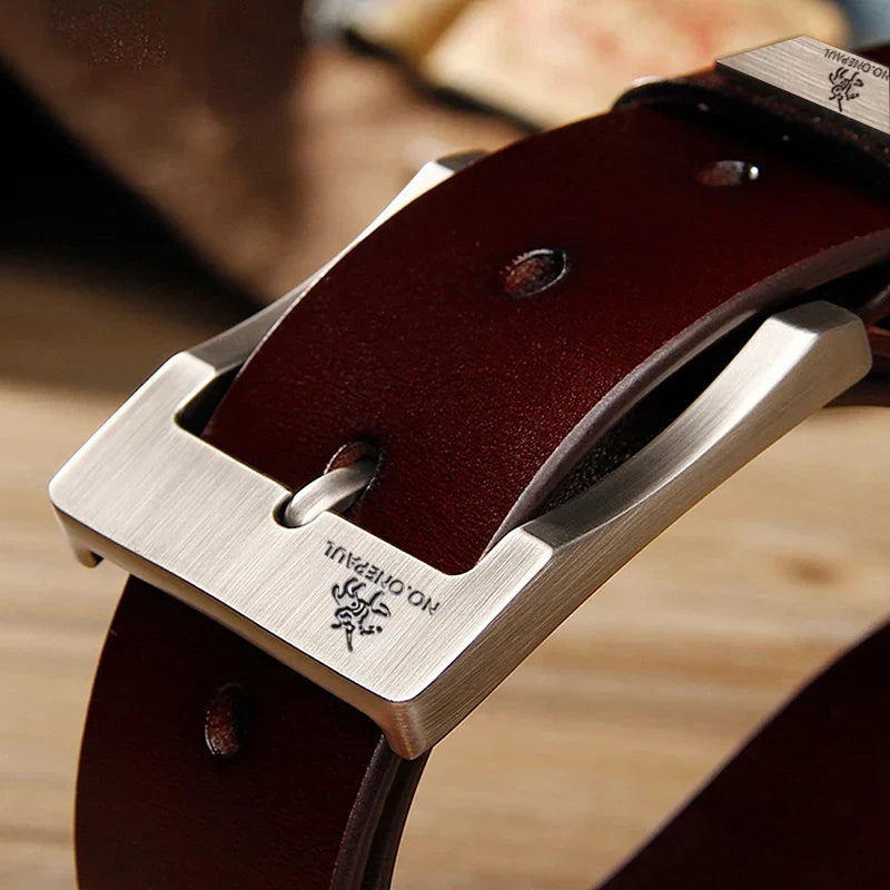 Leather Men's High-quality Buckle Jeans Leather Casual  Belt Business Denim Belt Men's Fashion Designer 2025 New LadyShow.Store