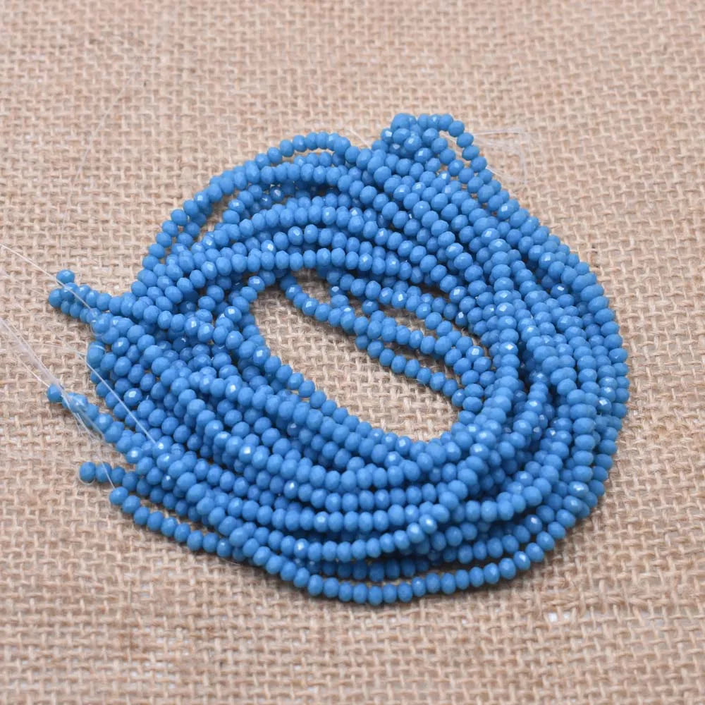 Yanqi 2 3 4mm Rondell Austria Faceted Crystal Beads Round Glass Beads Loose Spacer Beads for Jewelry Making DIY Pi-Mart