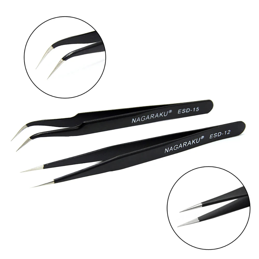 NAGARAKU Eyelash Extension Tweezers Makeup Stainless Steel Eyelash 3D accurate Clip Pi-Mart