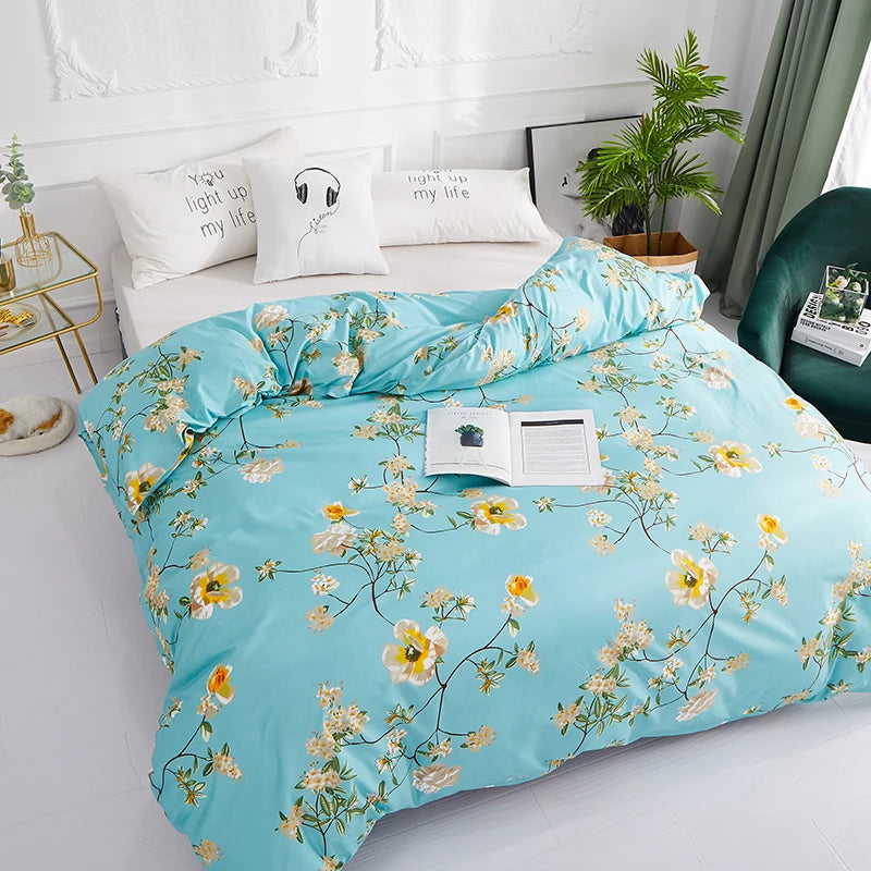 New Product 1pc 100%Polyester Pastoral Style Flowers Colorful Printed Duvet Cover Pi-Mart