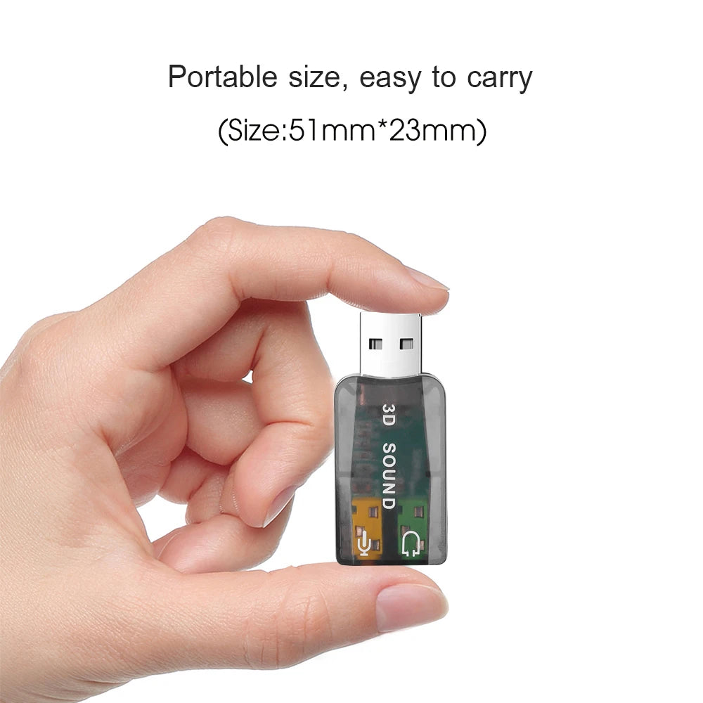 Mini External Usb To 3.5mm Mic Headphone Jack Stereo Headset 3d Sound Card Audio Adapter New Speaker Interface For Laptop Pi-Mart