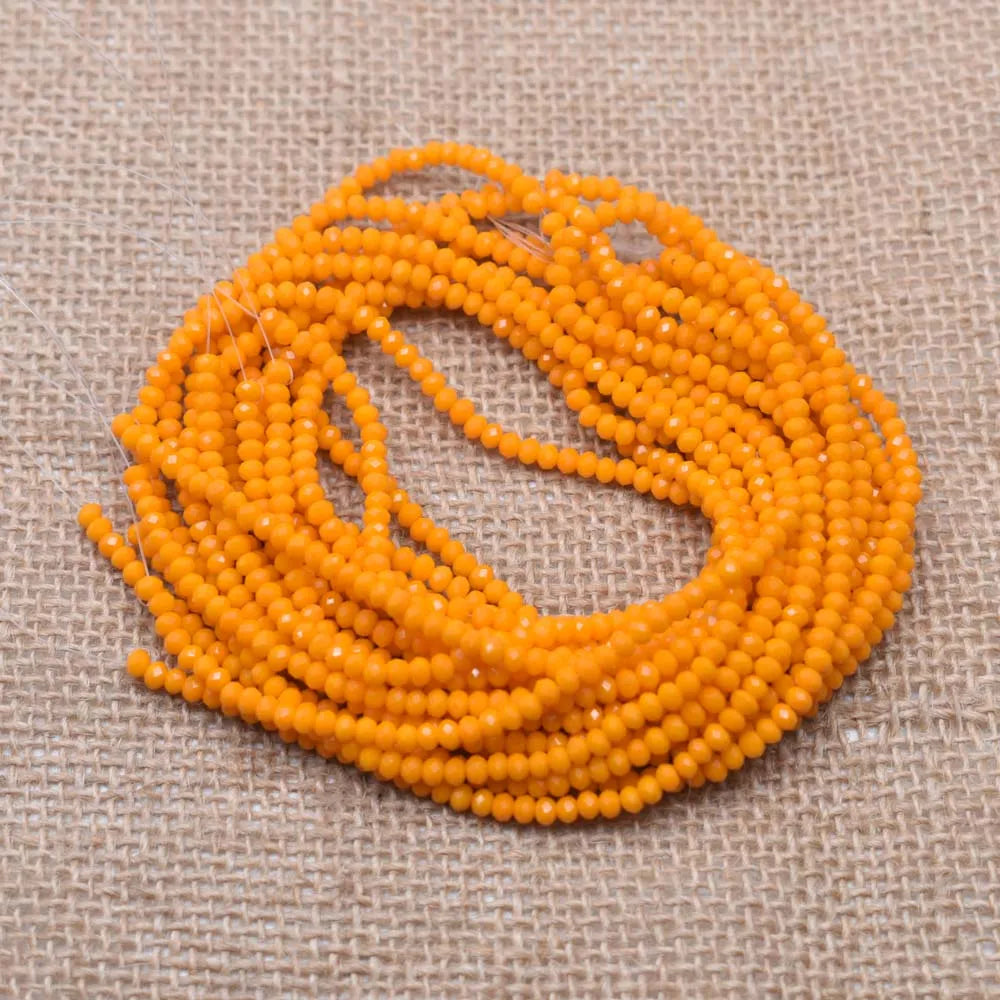 Yanqi 2 3 4mm Rondell Austria Faceted Crystal Beads Round Glass Beads Loose Spacer Beads for Jewelry Making DIY Pi-Mart