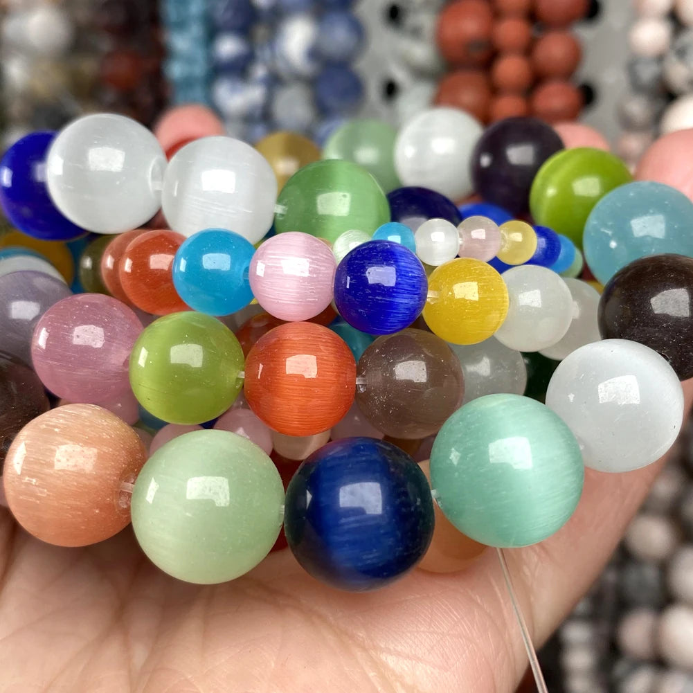 Natural Stone Beads 4 6 8 10mm Tiger Eye Lava Amazonite Turquoises Agates Jaspers Beads For Jewelry Making DIY Bracelet Necklace Pi-Mart