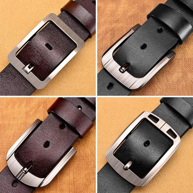 Leather Men's High-quality Buckle Jeans Leather Casual  Belt Business Denim Belt Men's Fashion Designer 2025 New LadyShow.Store