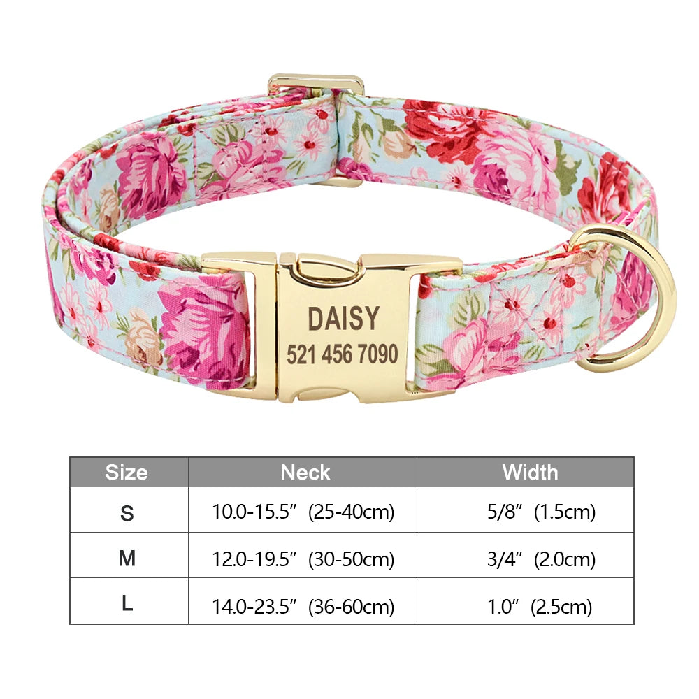 Personalized Dog Accessories Collar Nylon Printed Pet Puppy Collar Dog ID Collars Free Engraved ID for Small Medium Large Dogs Pi-Mart