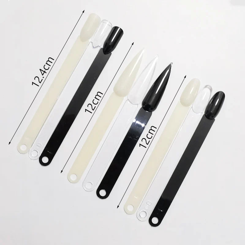 80/50/20pcs Nail Display Sticks Nail Swatch False Nail Tips Nail Gel Polish Practice Clear Display Board for Nail Art Tools Tri Light Beauty