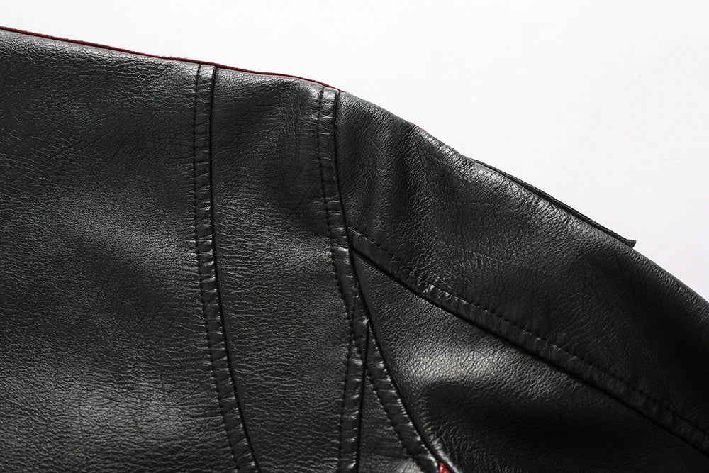 Mens Vintage Motorcycle Jacket 2024 Men Fashion New Biker Leather Jacket Male Embroidery Bomber Coat Winter Fleece Pu Overcoat Pi-Mart