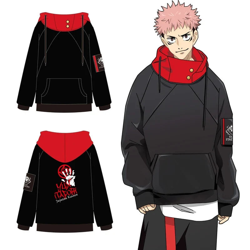 Anime Jujutsu Gojo Satoru Itadori Yuji Cosplay Costume Adult Unisex Pullover Coat Casual Hoodie Jacket Pants LadyShow.Store
