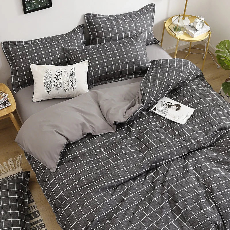 Daisy Printed King Size Duvet Cover Set with Sheets High Quality Washed Cotton Bedding Set Queen Home Bed Sets Comforter Covers LadyShow.Store