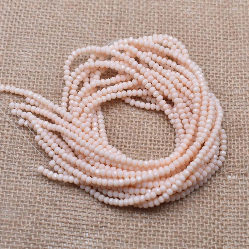 Yanqi 2 3 4mm Rondell Austria Faceted Crystal Beads Round Glass Beads Loose Spacer Beads for Jewelry Making DIY Pi-Mart