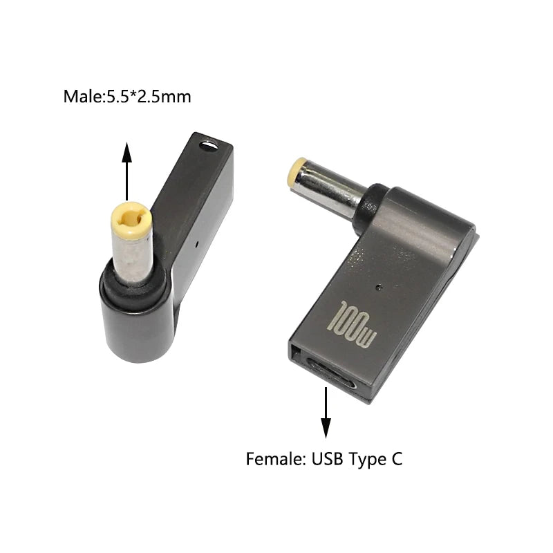 100W USB Type C Fast Charging Adapter Plug Connector Universal USB C Laptop Charger Converter for Dell Asus Hp Acer Lenovo Pi-Mart
