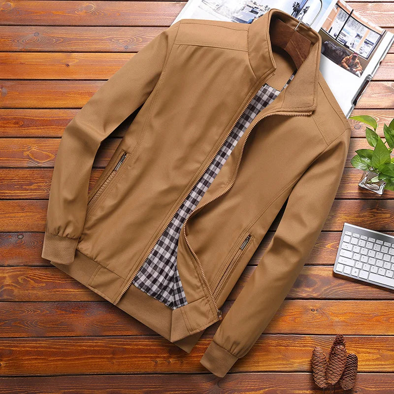 2025 Spring Autumn Casual Solid Fashion Slim Bomber Jacket Men Overcoat New Arrival Baseball Jackets Men's Jacket M-6XL 8XL Top LadyShow.Store