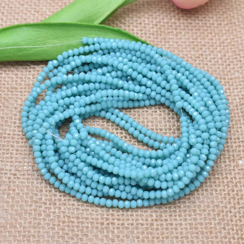 Yanqi 2 3 4mm Rondell Austria Faceted Crystal Beads Round Glass Beads Loose Spacer Beads for Jewelry Making DIY Pi-Mart
